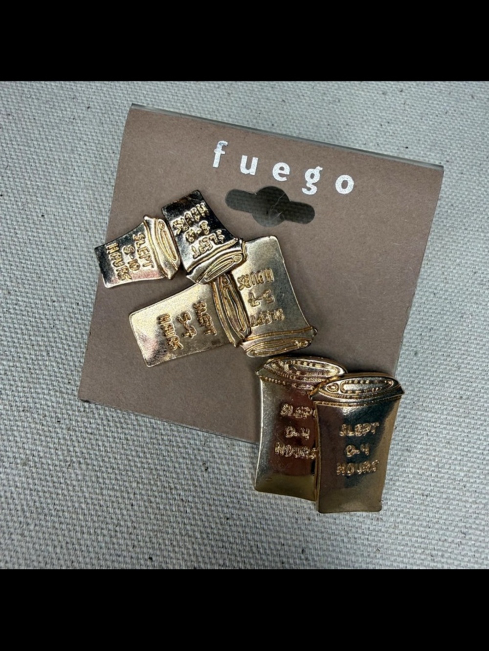 Fuego Gold Tone Coffee Cup Post Earrings